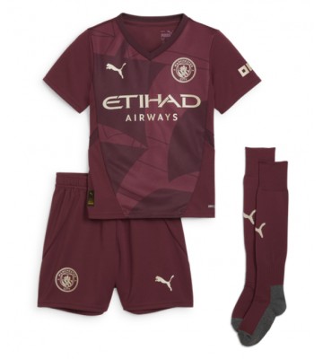 Manchester City Oscar Bobb #52 Tredjetrøje Børn 2024-25 Kortærmet (+ Korte bukser)
